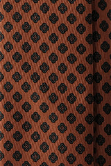 3-Fold Floral Ancient Madder Silk Tie - Vintage Orange/Forest - Brunati Como