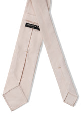 3-Fold Untipped Solid Repp Tie - Ivory - Brunati Como