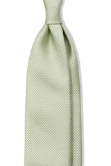 3- Fold Untipped Houndstooth 40oz Silk Tie - Pistachio Green - Brunati Como®