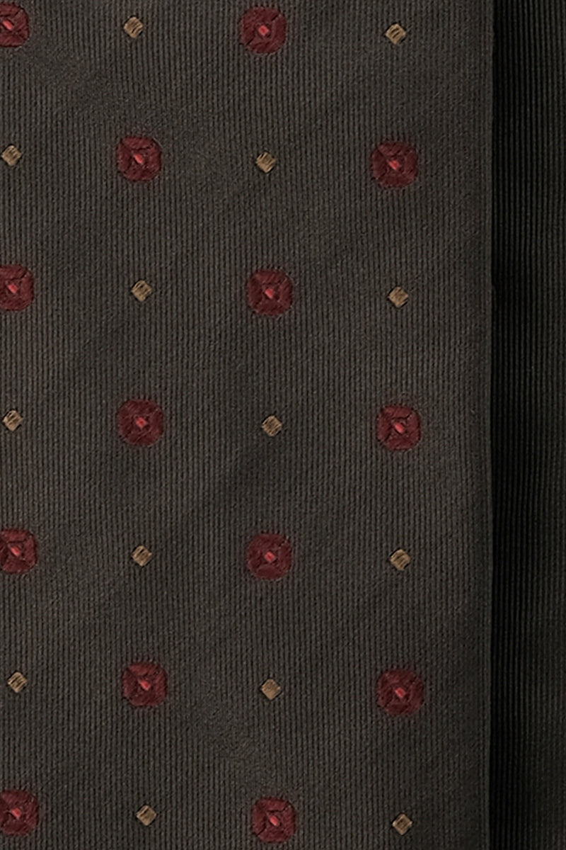 3-Fold Doubleface Jacquard Patterned Silk Tie - Forest - Brunati Como