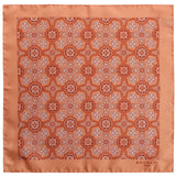 Floral Silk Pocket Square - Orange - Brunati Como