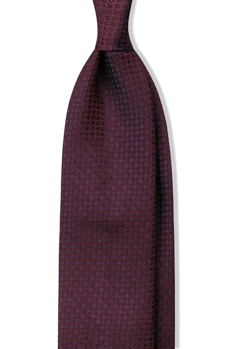 3- Fold Silk Jacquard Tie - Bordeaux - Brunati Como®