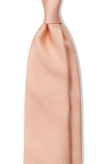 3- Fold Untipped Houndstooth 40oz Silk Tie - Salmon Orange - Brunati Como®