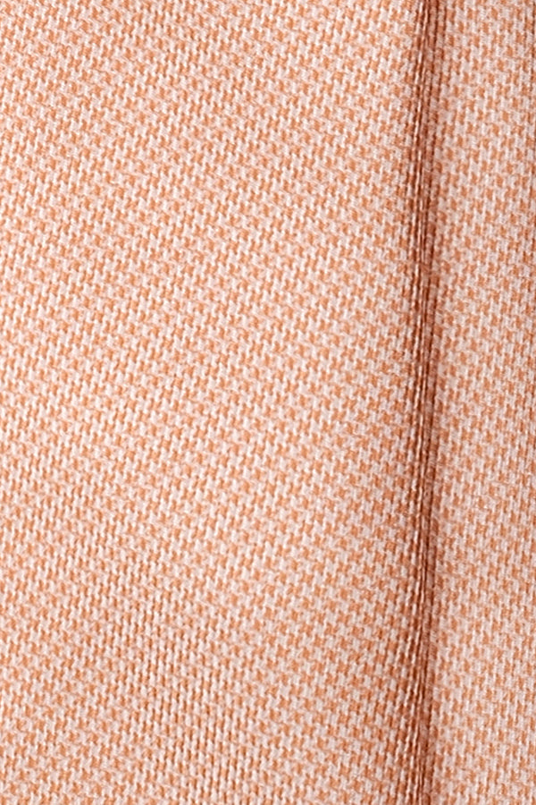 3- Fold Untipped Houndstooth 40oz Silk Tie - Salmon Orange - Brunati Como®