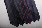 3-Fold Jacquard Repp Silk Tie - Navy / Red - Brunati Como