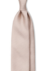 3- Fold Untipped Houndstooth 40oz Silk Tie - Taupe Beige - Brunati Como®