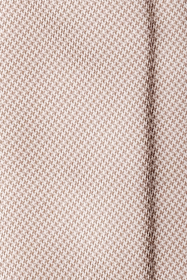 3- Fold Untipped Houndstooth 40oz Silk Tie - Taupe Beige - Brunati Como®