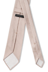 3- Fold Untipped Houndstooth 40oz Silk Tie - Taupe Beige - Brunati Como®