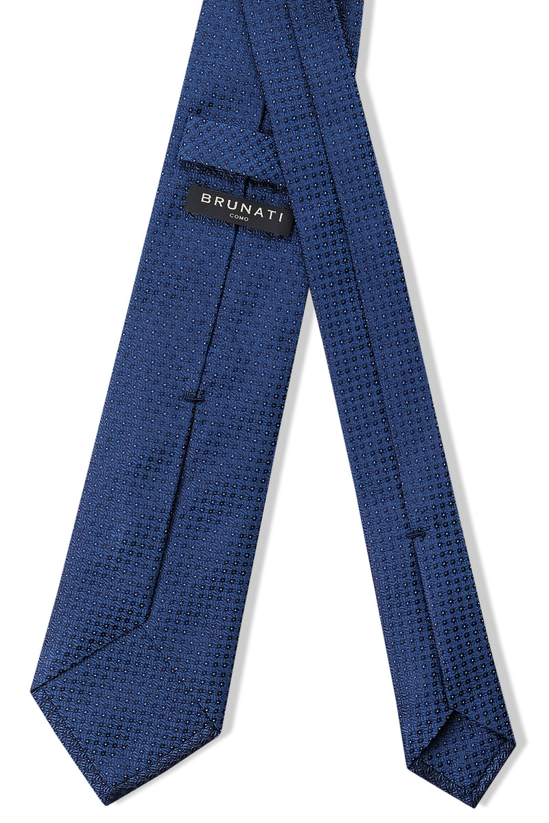 3- Fold Silk Jacquard Tie - Blue - Brunati Como®