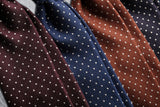 3-Fold Silk Wool Pindot Jacquard Tie - Rust - Brunati Como