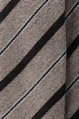 3-FOLD UNLINED Striped Panama Cashmere Tie - Beige/Brown - Brunati Como