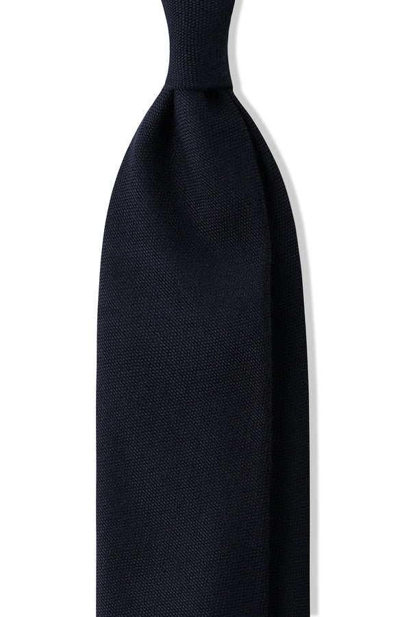 3-FOLD UNLINED Panama Cashmere Tie - Midnight Navy - Brunati Como