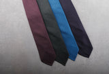 3-Fold Untipped Mini Floral Silk Tie - Burgundy / Light Blue - Brunati Como