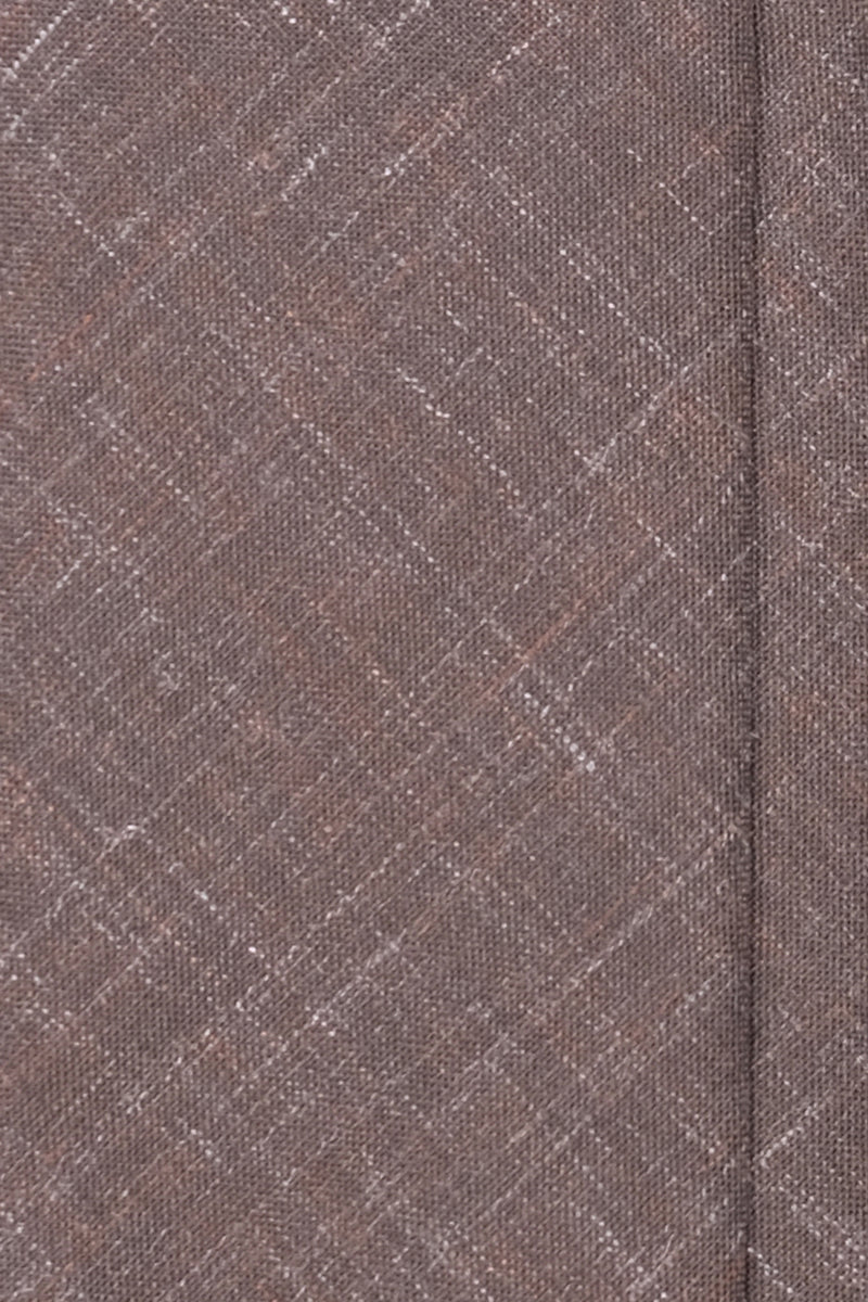 Handrolled Linen Cashmere Wool Tie - Beige Melange - Brunati Como