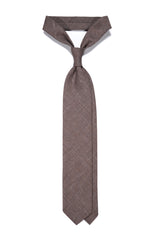 Handrolled Linen Cashmere Wool Tie - Beige Melange - Brunati Como