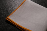 Shoestring Pocket Square Irish Linen - White/Orange - Brunati Como
