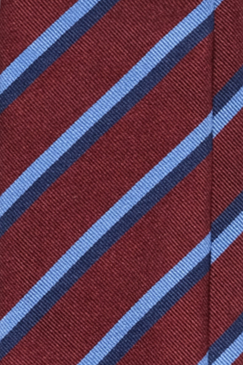 Repp Silk - Burgundy / Light Blue / Navy - Brunati Como