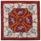 Flying Swan Pattern Silk Pocket Square - Red - Brunati Como