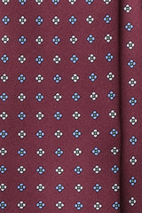 3-Fold Floral Macclesfield Printed Silk Tie - Burgundy - Brunati Como