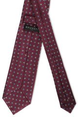 3-Fold Floral Macclesfield Printed Silk Tie - Burgundy - Brunati Como