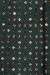3-Fold Floral Macclesfield Printed Silk Tie - Forest Green - Brunati Como