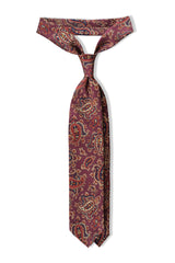 Handrolled King of Paisley Silk Tie - Burgundy - Brunati Como