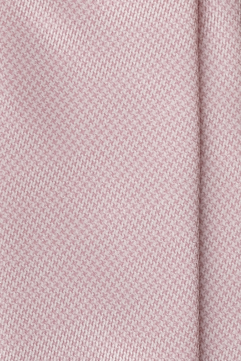 3- Fold Untipped Houndstooth 40oz Silk Tie - Rose - Brunati Como