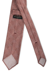 3- Fold Untipped Prince of Wales 40oz Silk Tie - Rust - Brunati Como