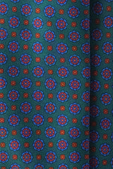 3-Fold Floral Ancient Madder Silk Tie - Green - Brunati Como