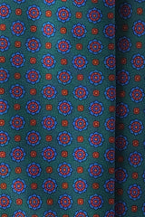 3-Fold Floral Ancient Madder Silk Tie - Green - Brunati Como
