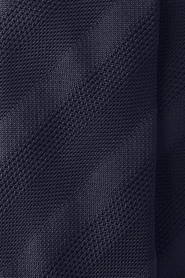 3-Fold Striped Silk Grenadine Tie - Dark Navy - Brunati Como