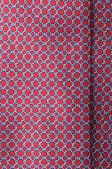 3-Fold Interlocking Chains Printed Silk Tie - Red/Rose/Light Blue - Brunati Como