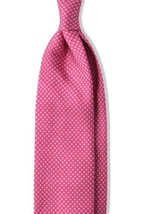 3-Fold Cube Patterned Printed Silk Tie - Pink/Blue/White - Brunati Como