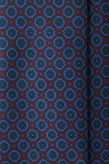 3-Fold Floral Ancient Madder Silk Tie - Burgundy/Blue/Forest - Brunati Como