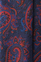3-Fold Paisley Ancient Madder Silk Tie - Navy/Red/Orange - Brunati Como