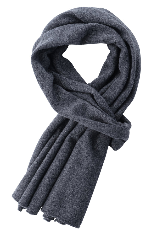 Natural Cashmere Scarf - Grey Melange - Brunati Como