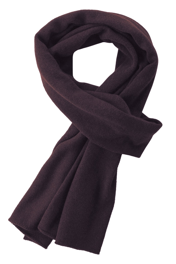 Natural Cashmere Scarf - Aubergine Brown - Brunati Como