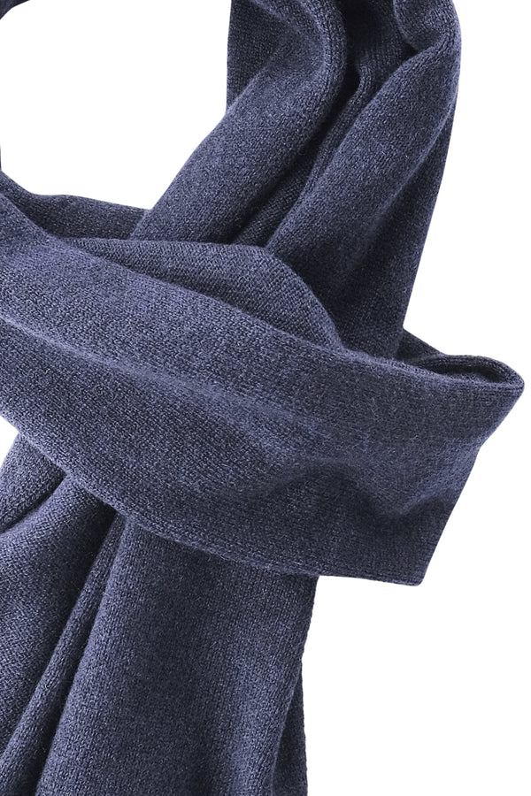 Natural Cashmere Scarf - Blue Melange - Brunati Como