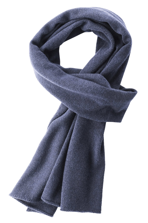 Natural Cashmere Scarf - Blue Melange - Brunati Como