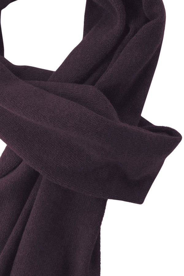 Natural Cashmere Scarf - Aubergine Brown - Brunati Como