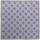 Doubleface Handrolled Silk Pocket Square - Grey/Blue - Brunati Como