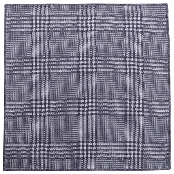 Doubleface Handrolled Silk Pocket Square - Navy/Grey/Pink - Brunati Como