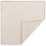Plain Hand Stitched Cashmere Pocket Square - Creme/Burgundy - Brunati Como