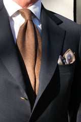 Doubleface Handrolled Silk Pocket Square - Grey/Blue - Brunati Como