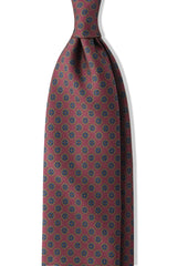 3- Fold Untipped Floral Silk Tie - Burgundy - Brunati Como