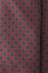 3- Fold Untipped Floral Silk Tie - Burgundy - Brunati Como
