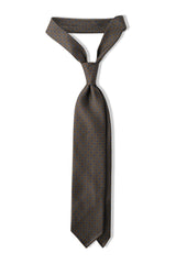 3- Fold Untipped Floral Silk Tie - Olive - Brunati Como