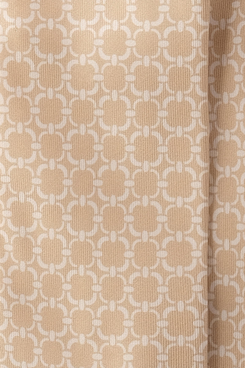 3-Fold Chain Patterned Printed Silk Tie - Beige/White - Brunati Como