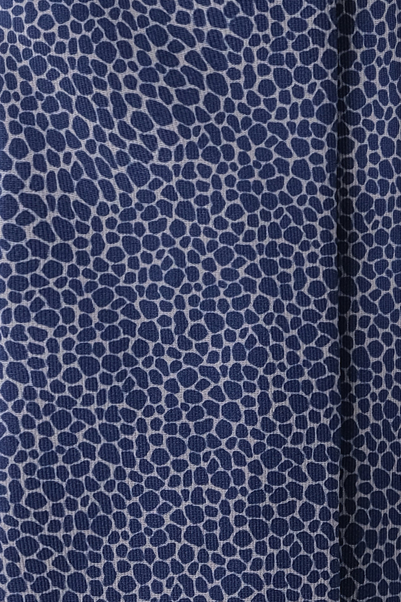 3-Fold Pebbles of Como Printed Silk Tie - Blue/Off-White - Brunati Como