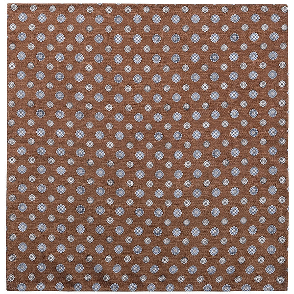 Doubleface Handrolled Silk Pocket Square - Brown - Brunati Como